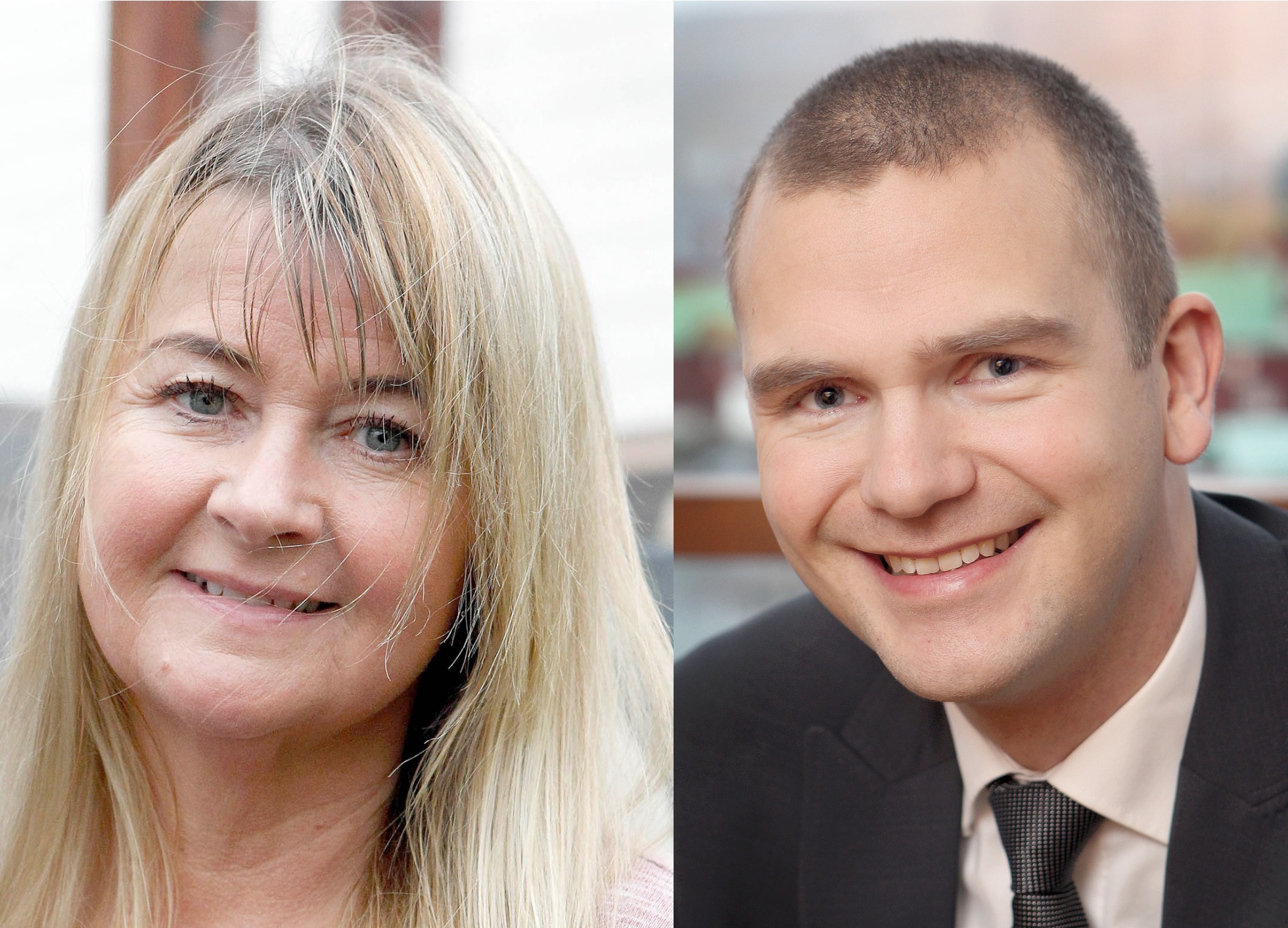 Kitty May Ellefsen, fráfarandi nevndarforkvinna, og Regin D. Hammer, nýggjur formaður í nevndin í P/F Vága Floghavn